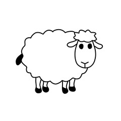 Cartoon sheep vector illustration coloring book for kids