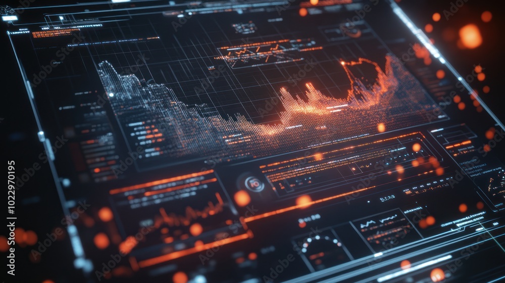 Poster ai-driven finance growth analysis, showcasing a futuristic graph with dynamic ai-generated data insi
