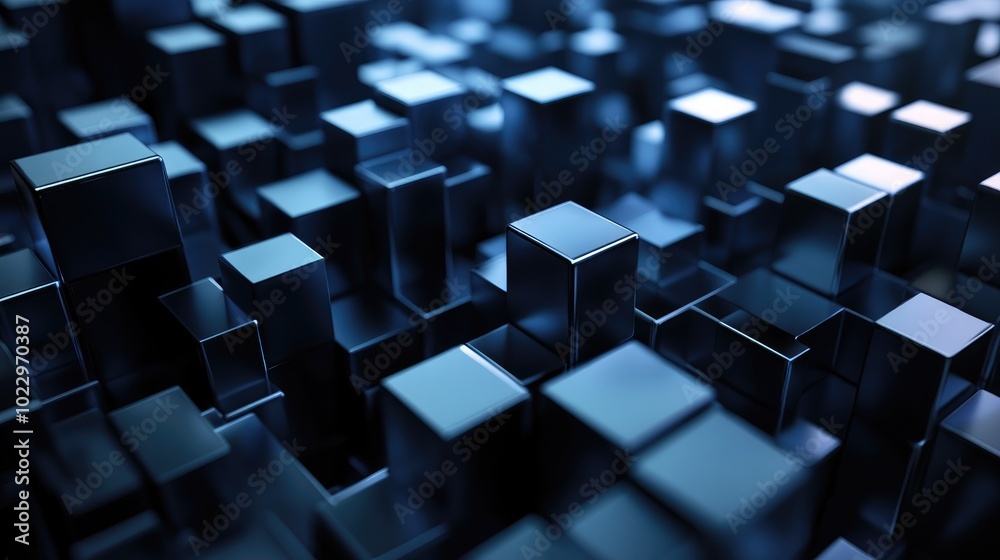 Aufkleber 3d rendering of a dark abstract geometric architecture background ideal for advertising design showr