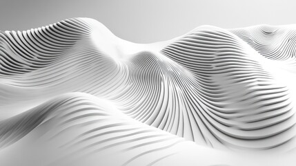 Abstract 3D line rendering on a gray backdrop showcasing modern design elements 3D illustration