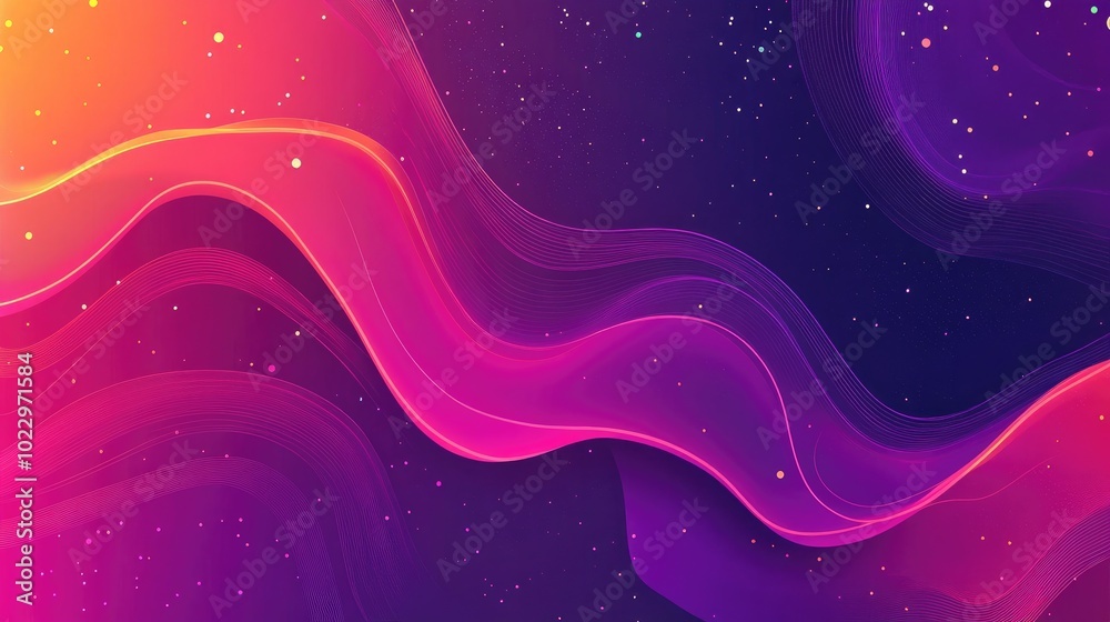 Poster Colorful Neon Liquid Digital Art Abstract Flowing Background Design Gradient Dynamic Shape Overlay Warped Vibrant Glass Texture Holographic Wavy Transition Effect