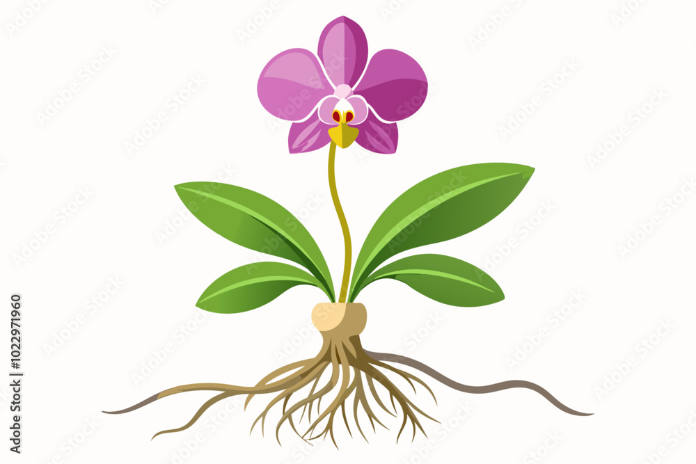 Wall mural Purple flowers on the plant illustration