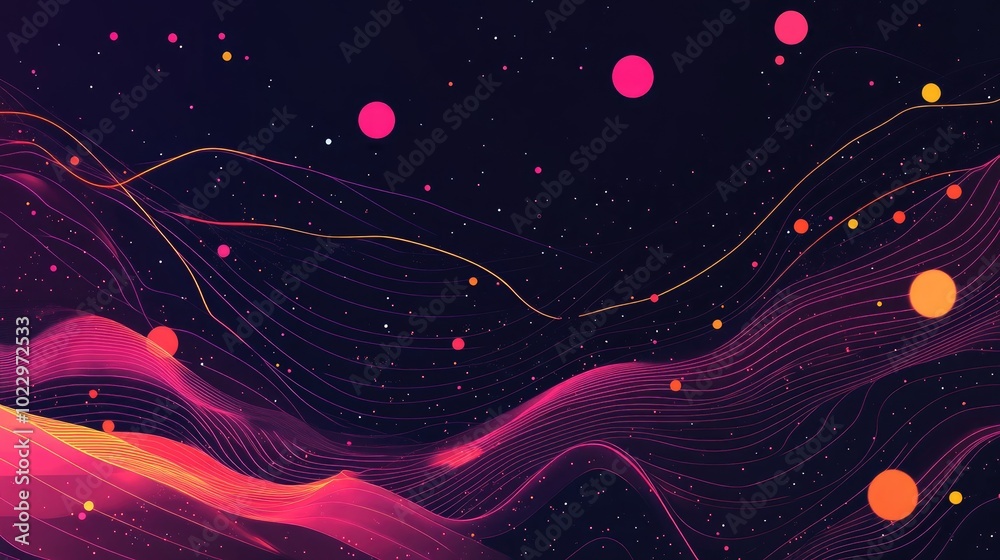 Poster Abstract Banner Of Static Lines And Particle Wave Flow For Big Data Analytics Network Connections Business Technology Digital Science And Global Perspectives