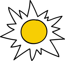 Hand drawn sun - cosmic doodles series
