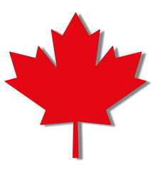 flat design canada flag maple leaf icon vector illustration