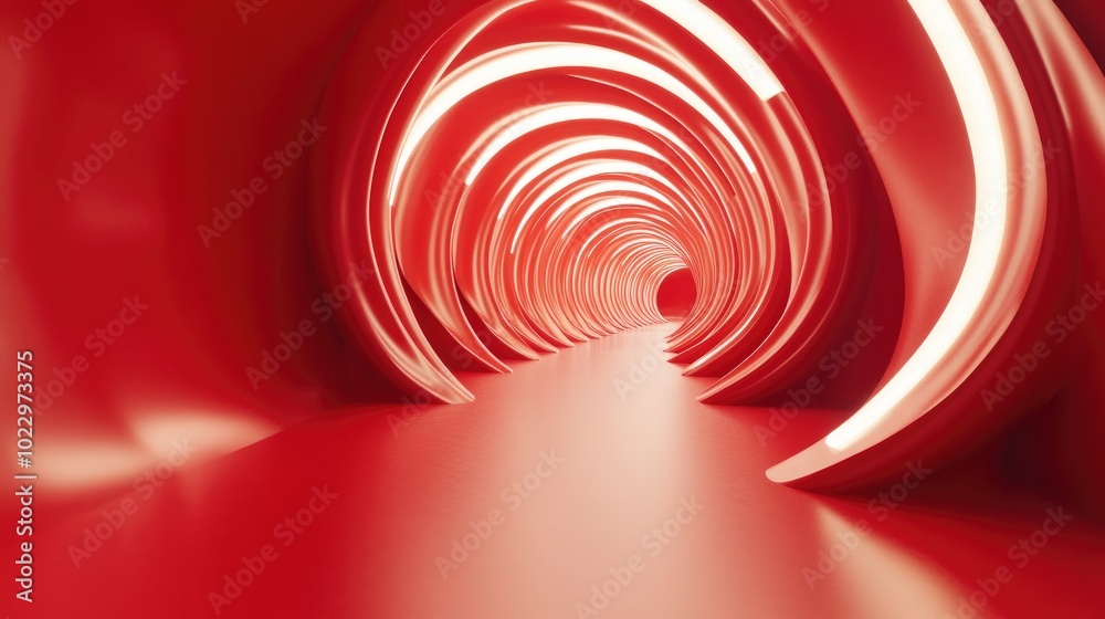 Poster 3d rendered background in vibrant red color