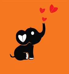 baby elephant  vector illustration silhouette