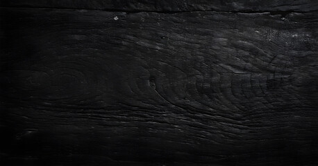 Black wood texture background showing grain and knots