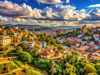 Scenic view of Antananarivo, the vibrant capital city of Madagascar with lush landscapes and culture