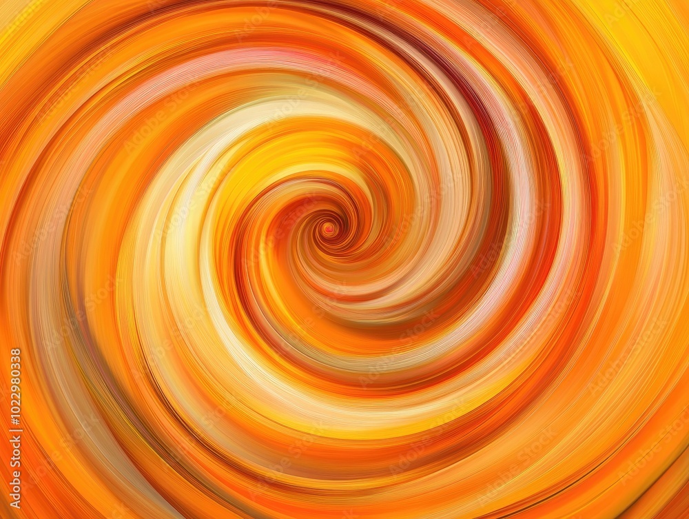 Poster abstract swirl motion artwork with vibrant orange background for design contemporary digital illustr