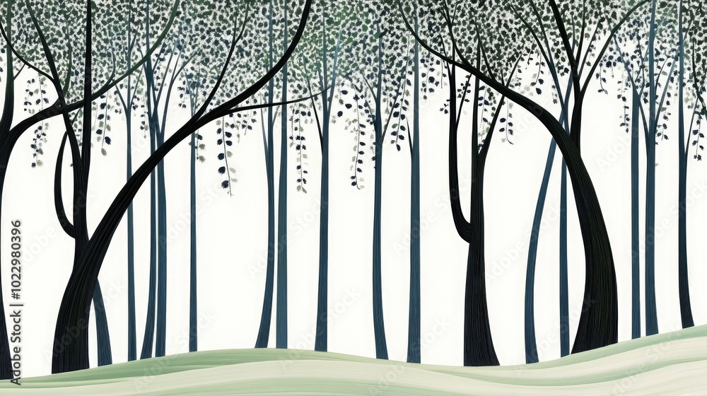 Poster abstract blurred background of trees