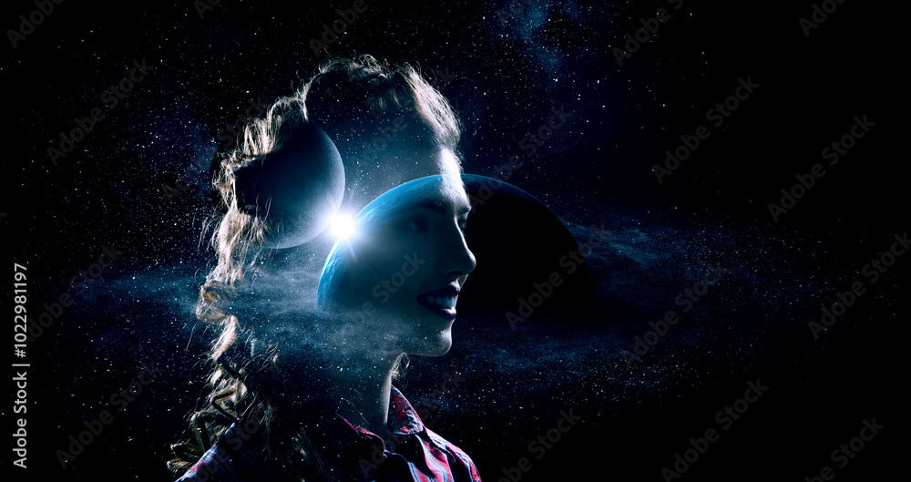 Wall mural the universe within. mixed media