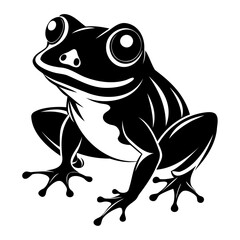 Frog vector illustration black silhouette