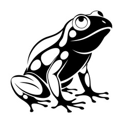 Frog vector illustration black silhouette