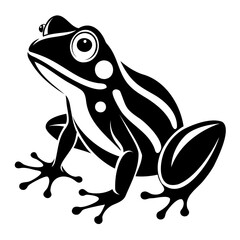 Frog vector illustration black silhouette