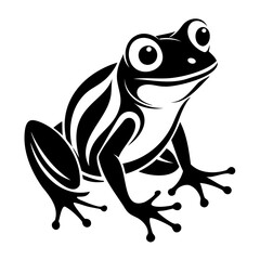 Frog vector illustration black silhouette