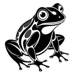 Frog vector illustration black silhouette