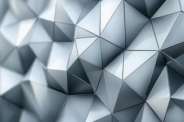 Obraz premium Geometric silver patterns creating a modern three-dimensional texture