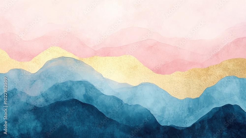 Aufkleber abstract background texture in blue pink and gold tones modern digital artwork diffused pattern for 