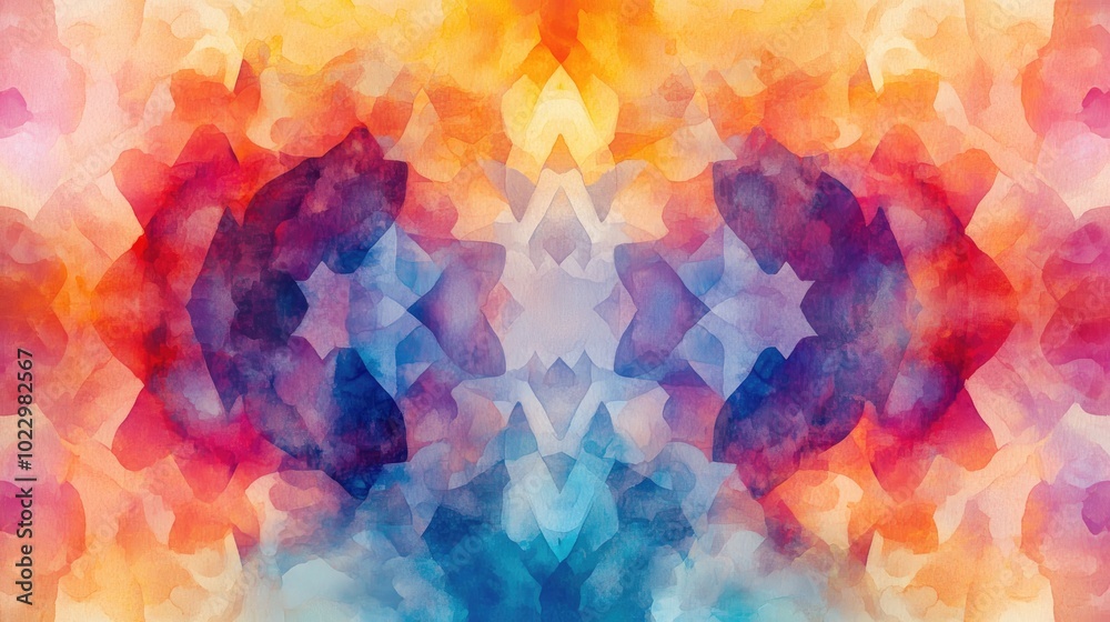 Poster abstract watercolor texture featuring sacred geometry a creative pattern for graphic design showcasi