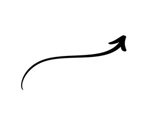 Hand drawn black arrow is pointing up after following a curved path, giving a sense of returning to the starting point