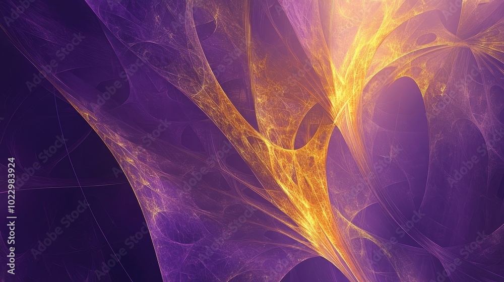 Aufkleber abstract purple geometric background with a shiny finish featuring a golden fantasy flame ideal for 