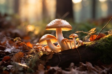 Autumnforest mushroom fungus plant.