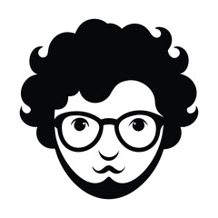 silhouette of head of man smiling on white background vector illustration design