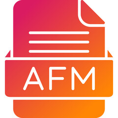 AFM File Format Vector Icon Design