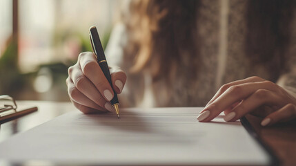 Someone jotting down notes or thoughts in a relaxed café environment, emphasizing creativity and focus during a peaceful afternoon.