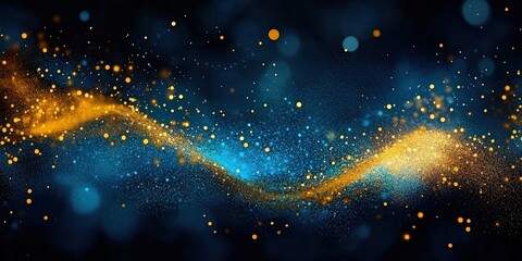 Obraz premium Abstract Blue and Gold Sparkle Background