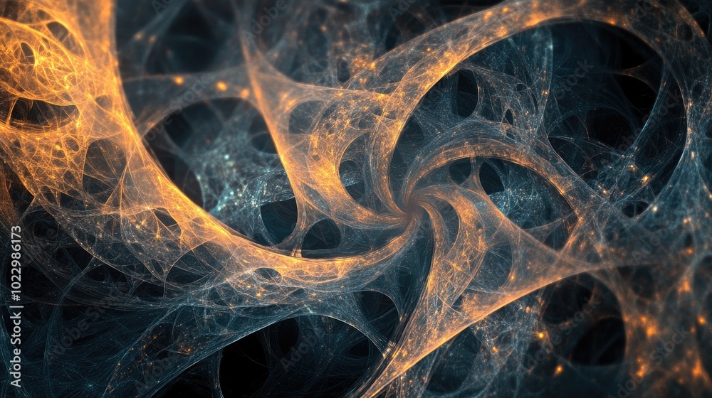 Poster Abstract fantasy background featuring intricate fractal lines