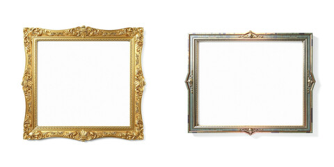 beautiful decorative frames and background for design, isolated on white