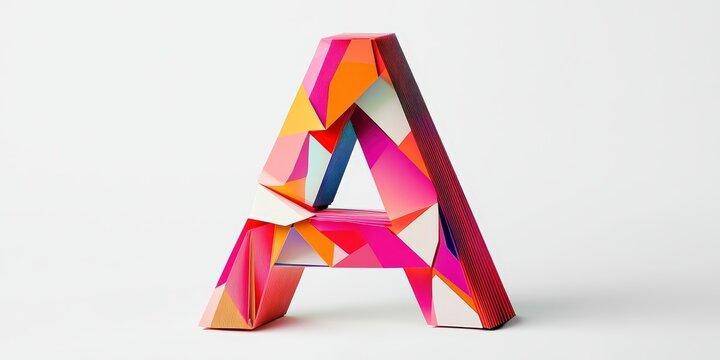 A colorful, geometric letter A.