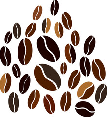 Coffee beans icon for coffee shop. Morning coffee beans sign and symbol illustration.