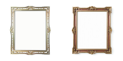 vertical frames isolated on white, background and border for design