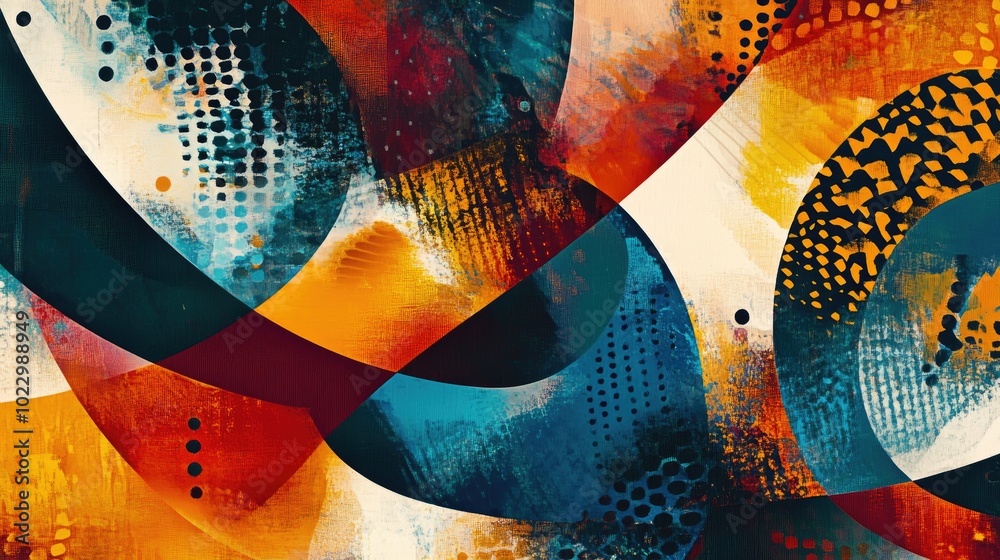 Poster Abstract geometric design in an artistic painting style Modern canvas print featuring unique patterns and vibrant colors