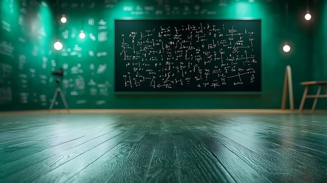 A blackboard covered with handwritten probability equations and examples