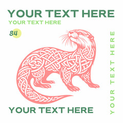 An otter designed with detailed Celtic knot patterns. This unique vector artwork combines the elegance of Celtic art with the charm of animal illustration.

