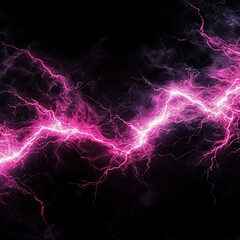 Electric pink lightning, dark background, stormy night, glowing, abstract pattern, energy flow