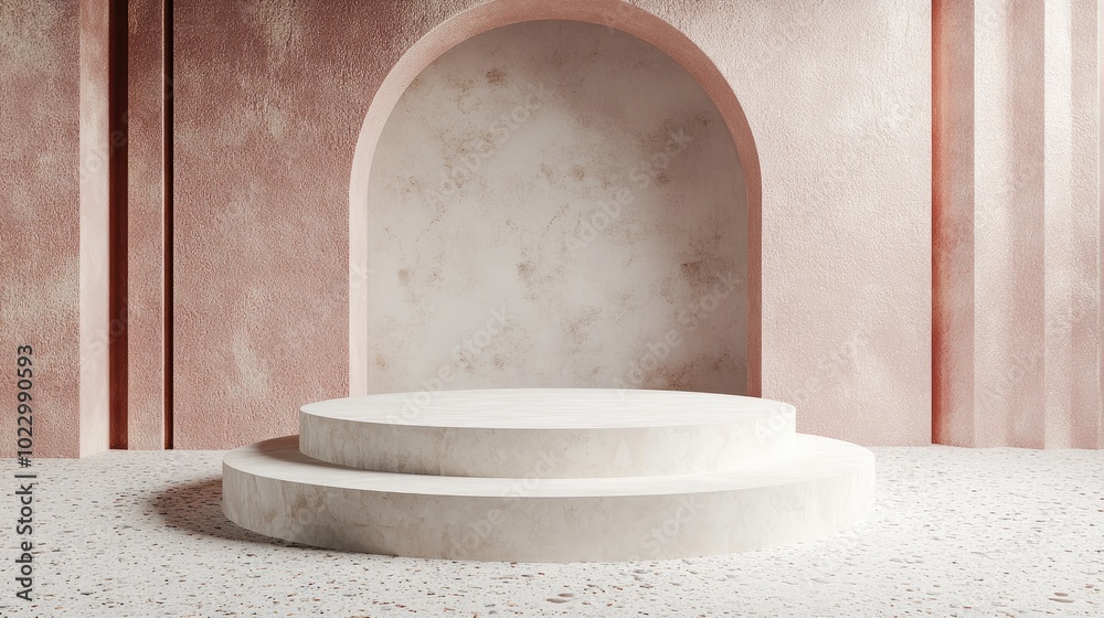 Aufkleber Abstract background featuring a geometric podium for product presentation 3D rendering