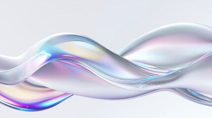 Iridescent pastel fluid abstract background, soft swirls of pearlescent colors, holographic light reflections, futuristic and dreamy design