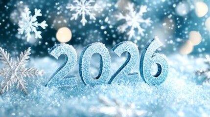 2026 year in icy blue letters