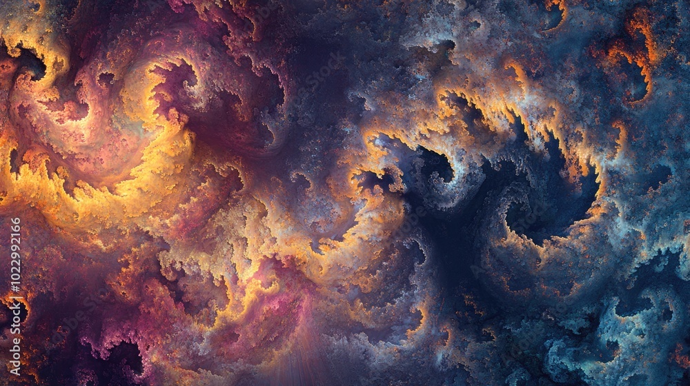 Poster Abstract fractal background featuring textured chaos with a fantasy theme