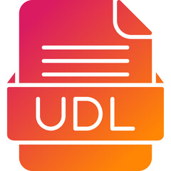 UDL File Format Vector Icon Design