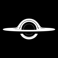 Black hole information sign icon