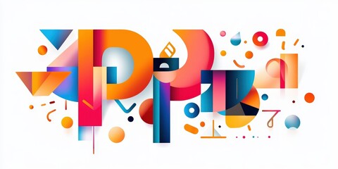 Abstract art with colorful geometric shapes.