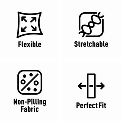 Flexible Stretchable Nonpilling Fabric Perfect Fit vector information signs