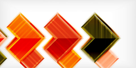 Arrow symbols created with 3d effects and line texture geometric abstract background