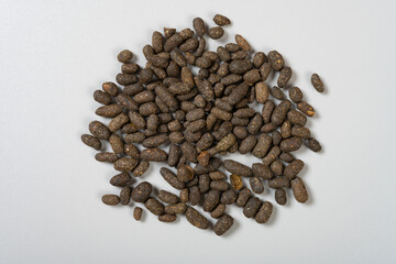 top view Chinese medicine WuLingZhi or Trogopterus Dung or Dung of Complex-toothed Flying Squirrel